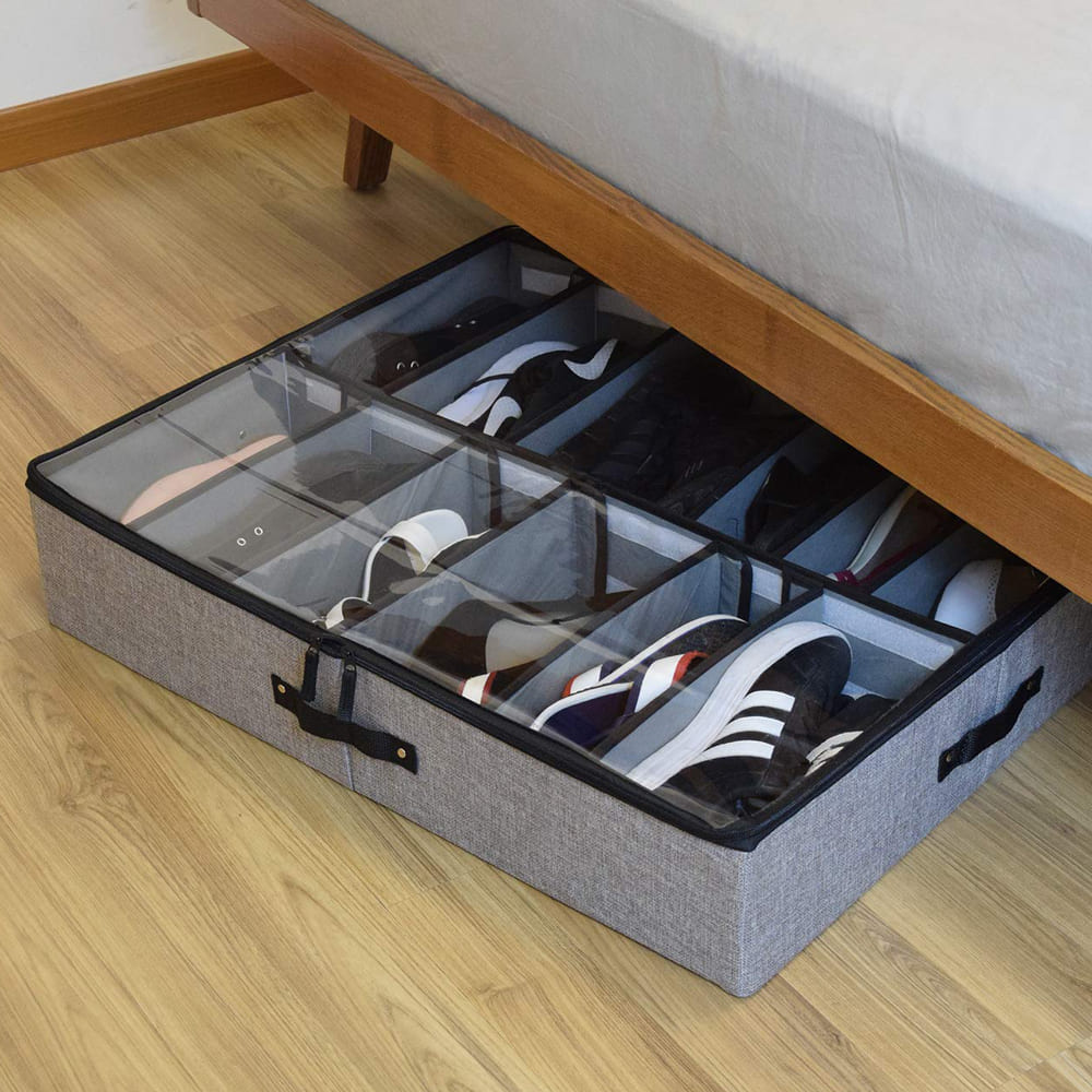 Organizador de zapatos bajo cama